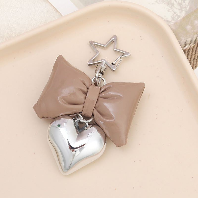 Wholesale New Cotton Leather Bow Mobile Phone Pendant High-end Sense Bag Keychain Hanging Women